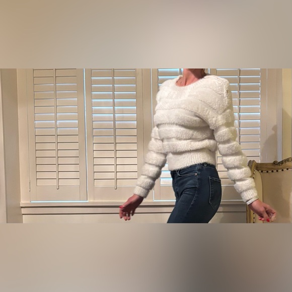 Milly fuzzy stripes snow bunny sweater - Picture 8 of 15